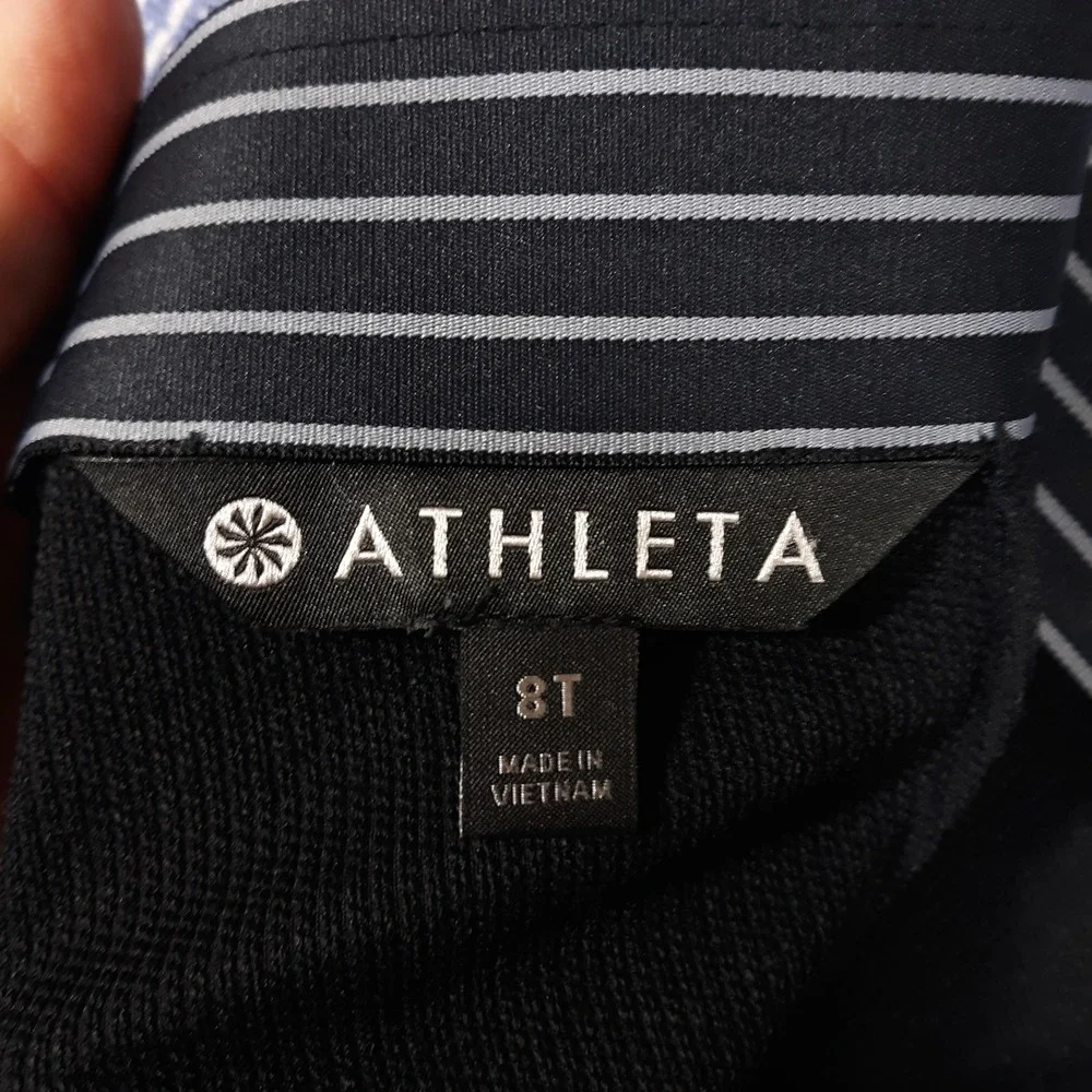 Athleta Pants Womens Size 8 Tall Stretch Elastic Waist Nylon Blend Black